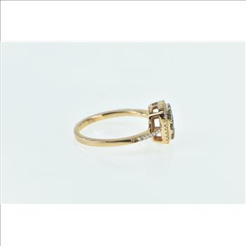 14K LeVian 0.62 Ctw Diamond Halo Engagement Rose Gold Ring, Size 6.75