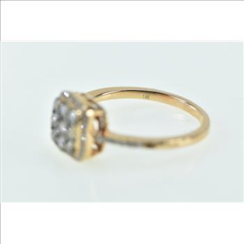 14K LeVian 0.62 Ctw Diamond Halo Engagement Rose Gold Ring, Size 6.75