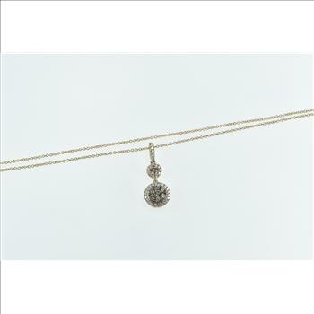 14K LeVian 0.75 Ctw Diamond Halo Tiered Pendant Rose Gold Necklace 18.25