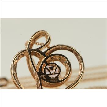 14K LeVian Amethyst Diamond Heart Ltd. Edit. Yellow Gold Necklace 18