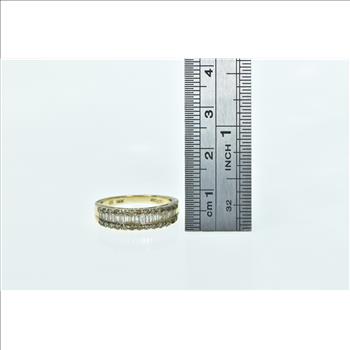 14K LeVian Baguette Diamond Wedding Band Yellow Gold Ring, Size 6.75