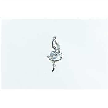 14K LeVian Chocolatier Pendant Blue Topaz Diamond White Gold Pendant