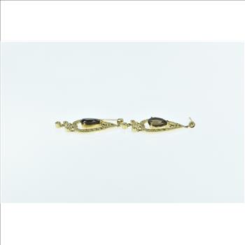 14K LeVian Smoky Quartz Yellow Sapphire Dangle Yellow Gold Earrings
