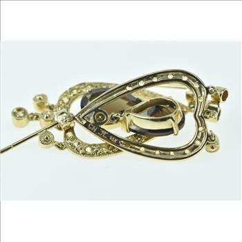 14K LeVian Smoky Quartz Yellow Sapphire Dangle Yellow Gold Earrings