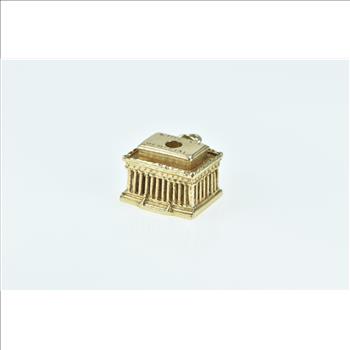 14K Lincoln Memorial DC Landmark Souvenir Yellow Gold Charm/Pendant