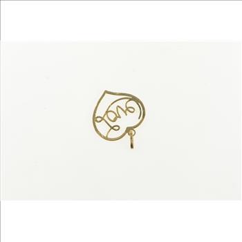 14K Love Cursive Heart Love Symbol Valentine Yellow Gold Charm/Pendant