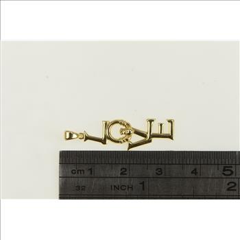 14K LOVE Word Claddagh Symbol Loyalty Yellow Gold Charm/Pendant