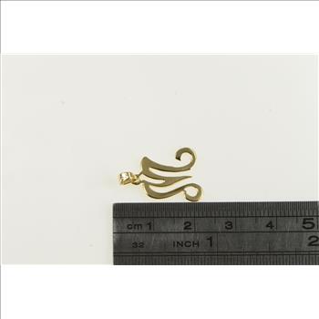 14K M Cursive Letter Monogram Name Initial Yellow Gold Charm/Pendant