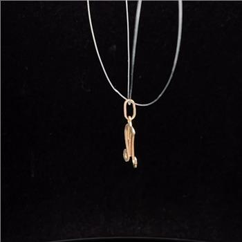 14K M Monogram Cursive Name Initial Letter Yellow Gold Charm/Pendant