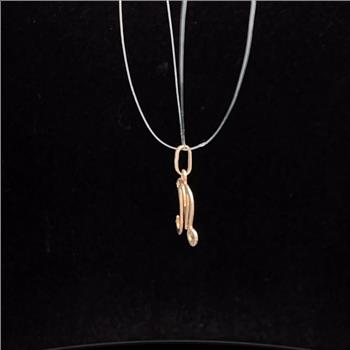 14K M Monogram Cursive Name Initial Letter Yellow Gold Charm/Pendant