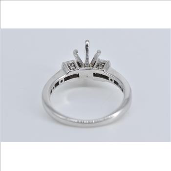 14K Marquise Diamond Engagement Setting White Gold Ring, Size 5.5