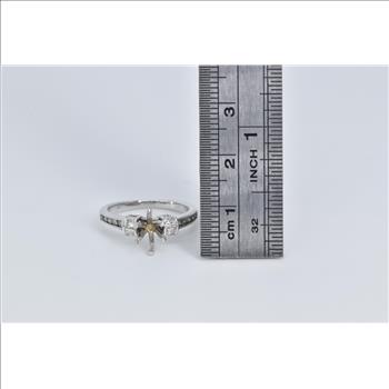 14K Marquise Diamond Engagement Setting White Gold Ring, Size 5.5