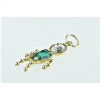 14K May Birthstone Baby Syn. Emerald CZ Yellow Gold Charm/Pendant