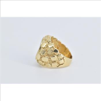 14K Mercedes Benz Logo Natural Diamond Two Tone Yellow Gold Ring, Size 6.5