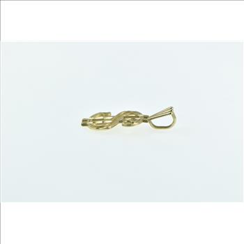 14K Money Dollar Sign Cash Symbol Fortune Yellow Gold Pendant