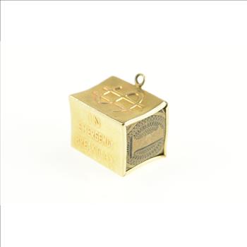 14K Money Symbol Cash Box Dollar Bill Yellow Gold Charm/Pendant