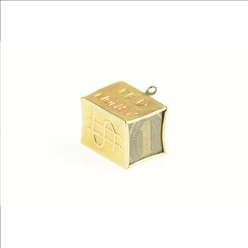 14K Money Symbol Cash Box Dollar Bill Yellow Gold Charm/Pendant