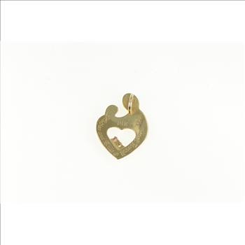 14K Mother & Child Diamond Ruby Mother's Day Yellow Gold Pendant