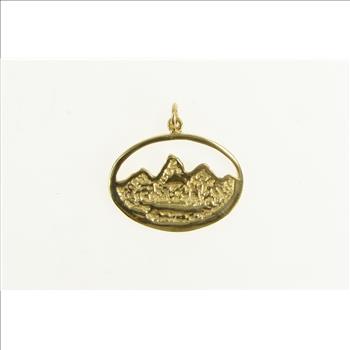 14K Mount Everest Mountain Range Souvenir Yellow Gold Charm/Pendant