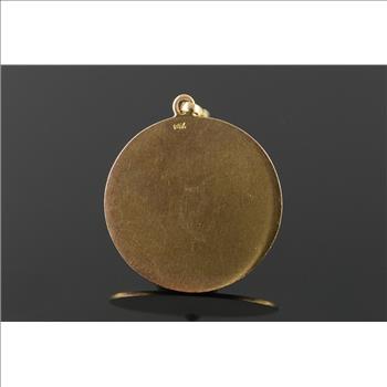 14K Myan Aztec Ancient Mexico Mexican Circle Yellow Gold Charm/Pendant