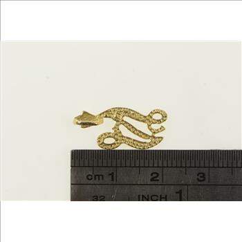 14K N Cursive Diamond Cut Letter Monogram Yellow Gold Charm/Pendant