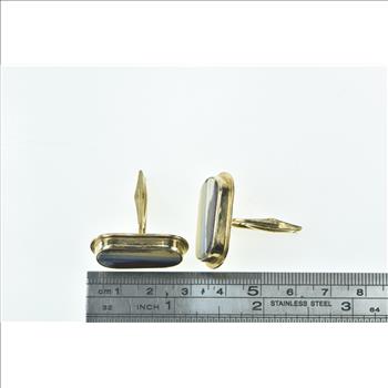 14K Natural Boulder Opal Ornate Vintage Statement Yellow Gold Cuff Links