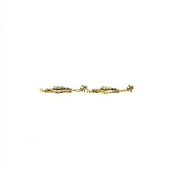 14K Natural Opal Elaborate Dangle Statement Yellow Gold Earrings