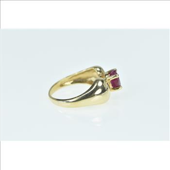 14K Natural Ruby Vintage Statement Engagement Yellow Gold Ring, Size 6