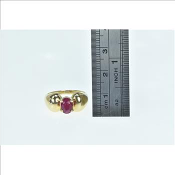 14K Natural Ruby Vintage Statement Engagement Yellow Gold Ring, Size 6