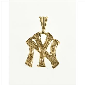 14K New York Yankees NY Symbol Baseball Yellow Gold Charm/Pendant