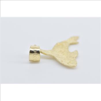 14K Orca Killer Whale Ocean Animal Statement Yellow Gold Pendant
