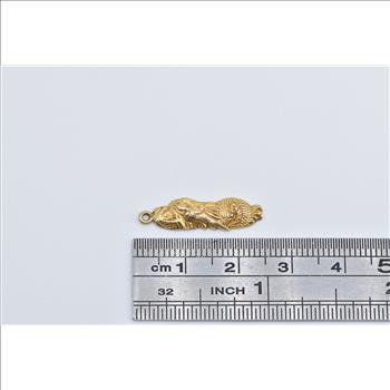 14K Ornate Chinese Dragon Antique Yellow Gold Charm/Pendant