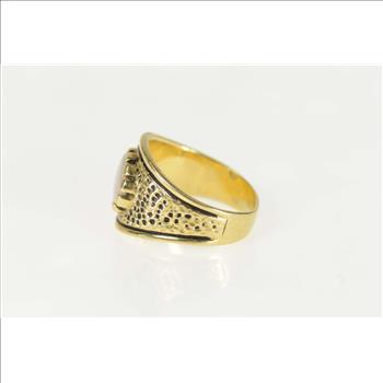 14K Ornate Natural Opal Graduated Statement Yellow Gold Ring, Size 7.25