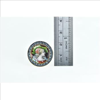 14K Ornate Painted Lady Victorian Statement Yellow Gold Ring, Size 7