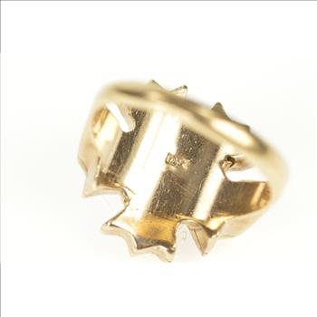 14K Ornate Sigma Nu Fraternity Snake Star Enamel Yellow Gold Ring, Size 4