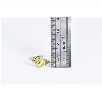 14K Ornate Textured 22k Solid Gold Nugget Yellow Gold Ring, Size 5.5