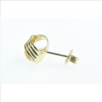 14K Ornate Vintage Loop Ribbon Knot Single Stud Yellow Gold Earring