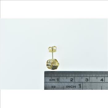 14K Ornate Vintage Loop Ribbon Knot Single Stud Yellow Gold Earring