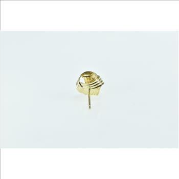 14K Ornate Vintage Loop Ribbon Knot Single Stud Yellow Gold Earring