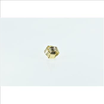 14K Ornate Vintage Loop Ribbon Knot Single Stud Yellow Gold Earring