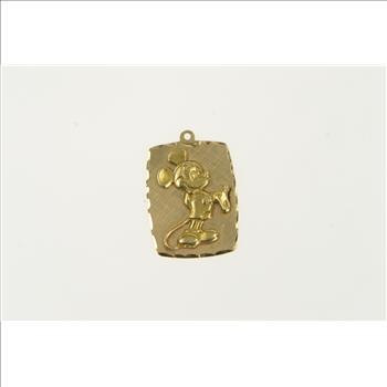 14K Ornate Vintage Mickey Mouse Disney Yellow Gold Charm/Pendant