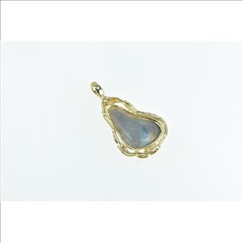 14K Ornate Vintage Natural Opal Diamond Statement Yellow Gold Pendant