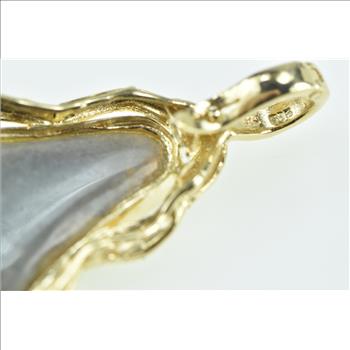 14K Ornate Vintage Natural Opal Diamond Statement Yellow Gold Pendant