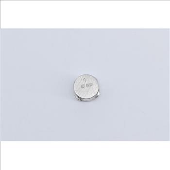 14K Oval Amethyst Vintage Ornate Slide Bracelet White Gold Charm/Pendant