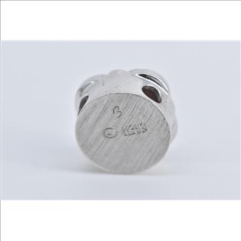 14K Oval Amethyst Vintage Ornate Slide Bracelet White Gold Charm/Pendant