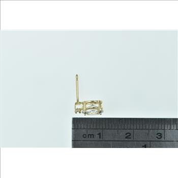 14K Oval CZ Diamond Accent Single Stud Yellow Gold Earring