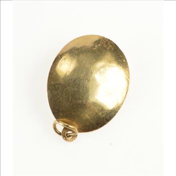 14K Oval Good Luck Sim. Ruby Flower Design Yellow Gold Charm/Pendant