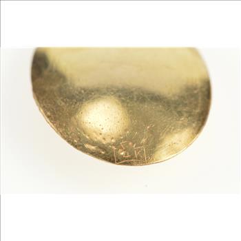 14K Oval Good Luck Sim. Ruby Flower Design Yellow Gold Charm/Pendant