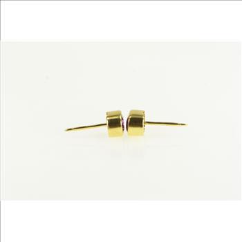 14K Oval Purple Tourmaline Stud Yellow Gold Earrings