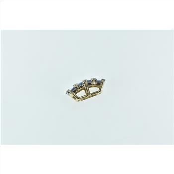 14K Oval Tanzanite Diamond Squared Slide Yellow Gold Pendant